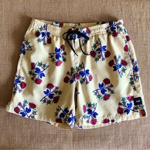 VANS Floral Shorts Athleisure Yellow w/ Blue Red Green Small